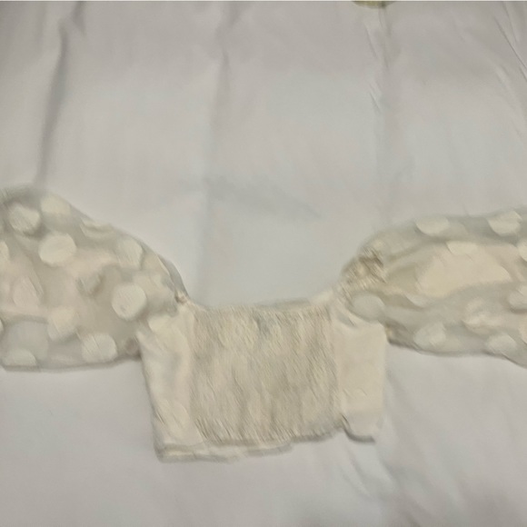 Zara Balloon Sleeve Crop Top in Ecru - Picture 5 of 6